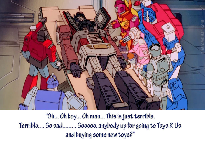 Optimus Prime Dies. Time to buy toys.