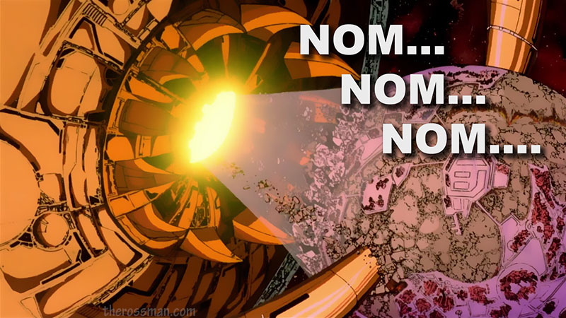 Unicron eating an appetizer