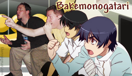 Bakemonogatari and the Reaction Guys (Gaijin 4Koma)